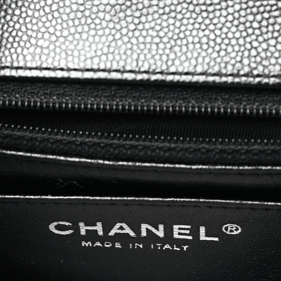 Caviar Chevron Quilted Mini Square Flap Black - Image 6