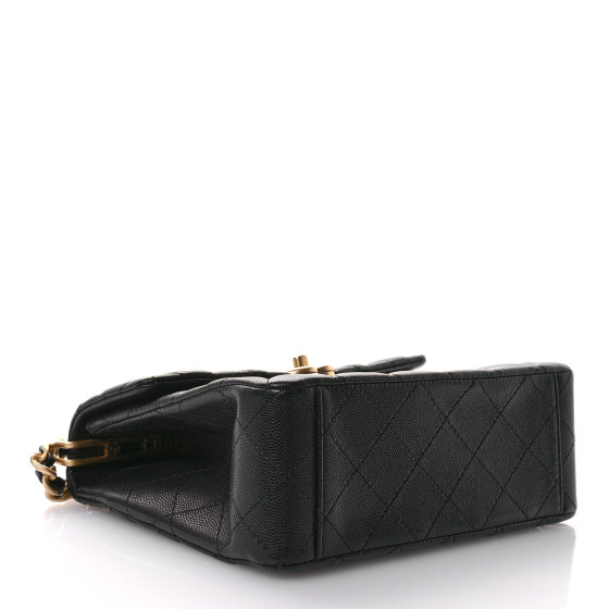 Caviar Quilted 31 Rue Cambon Top Handle Flap Black - Image 4