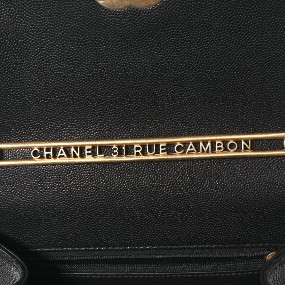 Caviar Quilted 31 Rue Cambon Top Handle Flap Black - Image 7