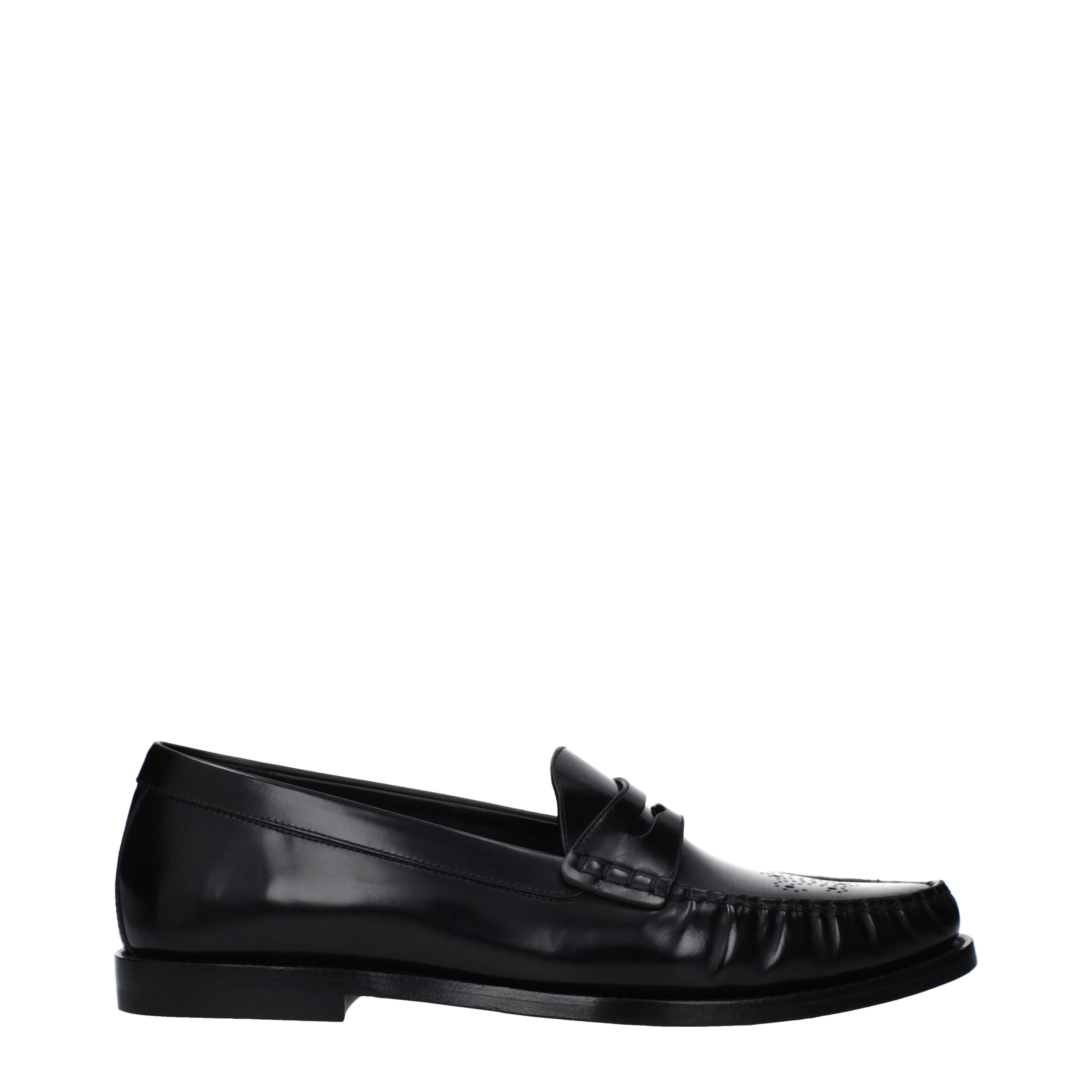 Celine Loafers Men Leather Black