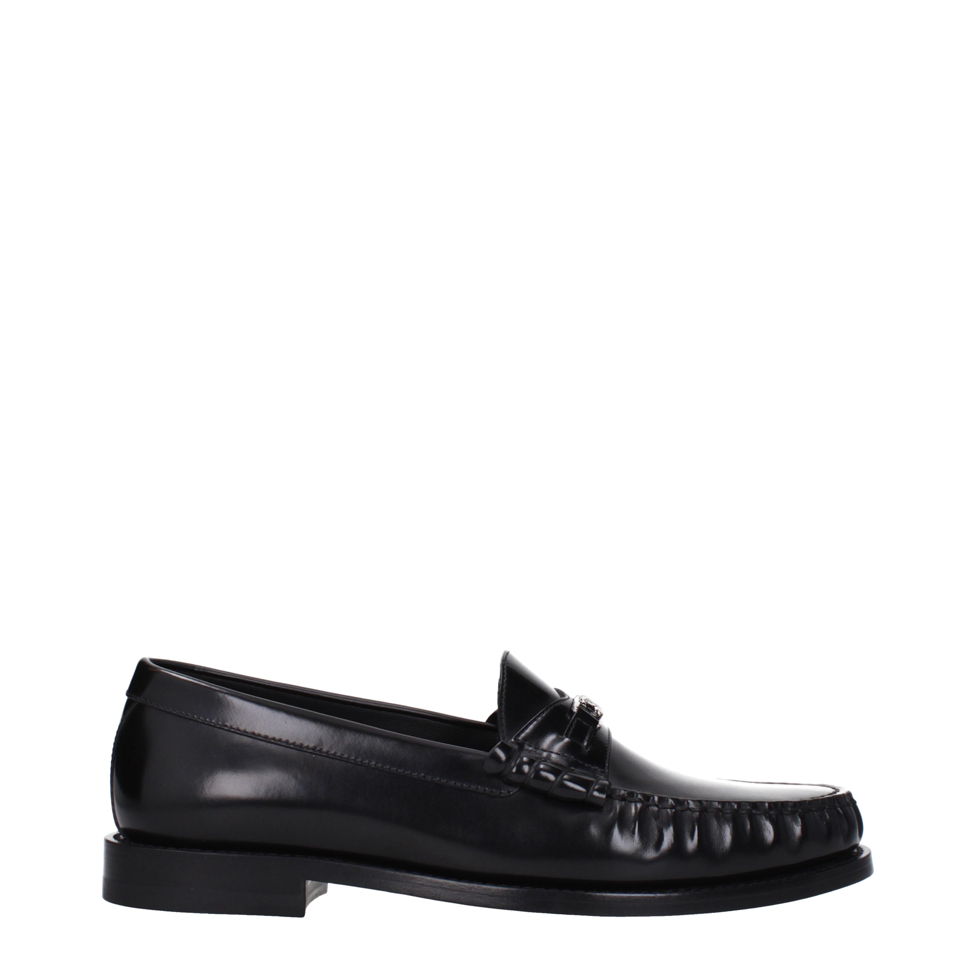 Celine Loafers Men Leather Black/Silver