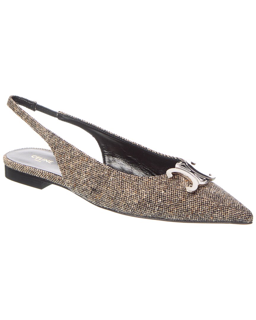 Celine Triomphe Tweed Slingback Pump