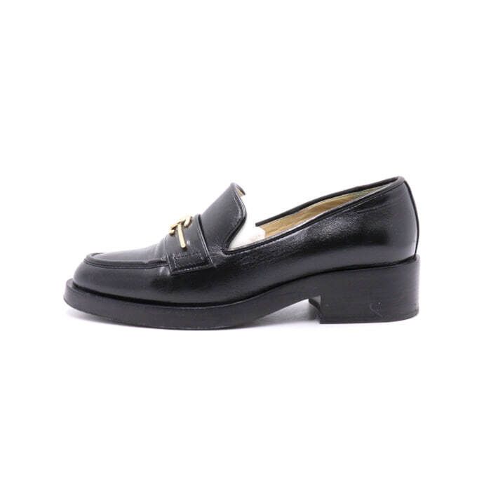 CHANEL Black Moccasin Women's Loafers G39520 2223 Season CC Logo aa37783