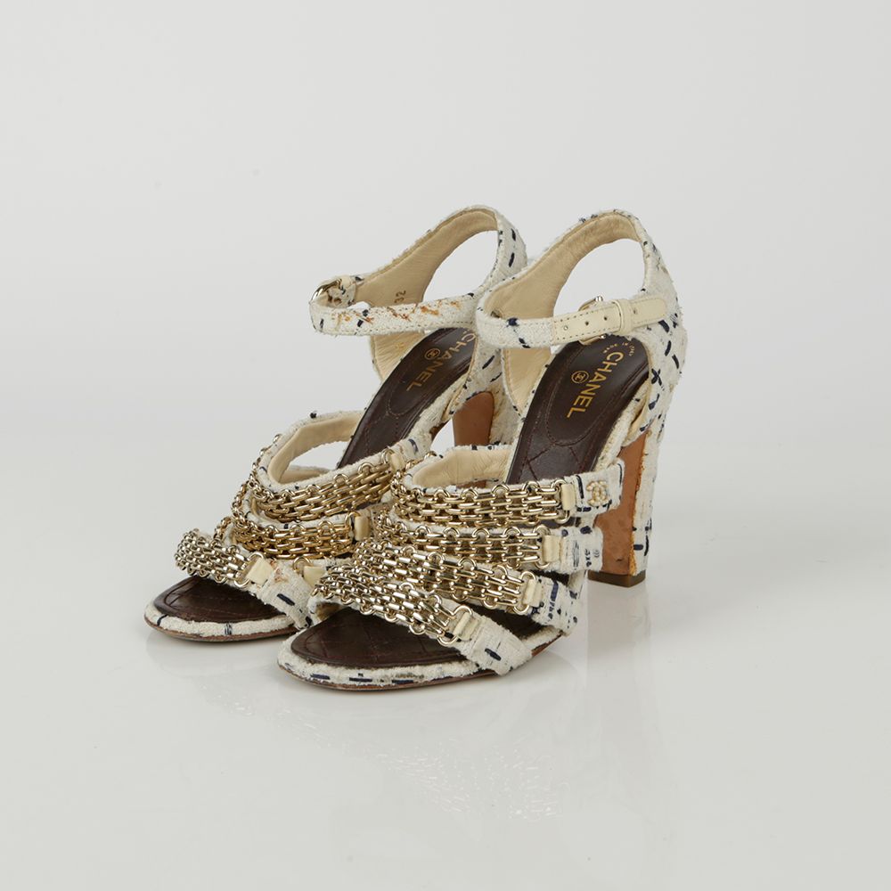 CHANEL Chain Sandals Size 36.5 - G31732