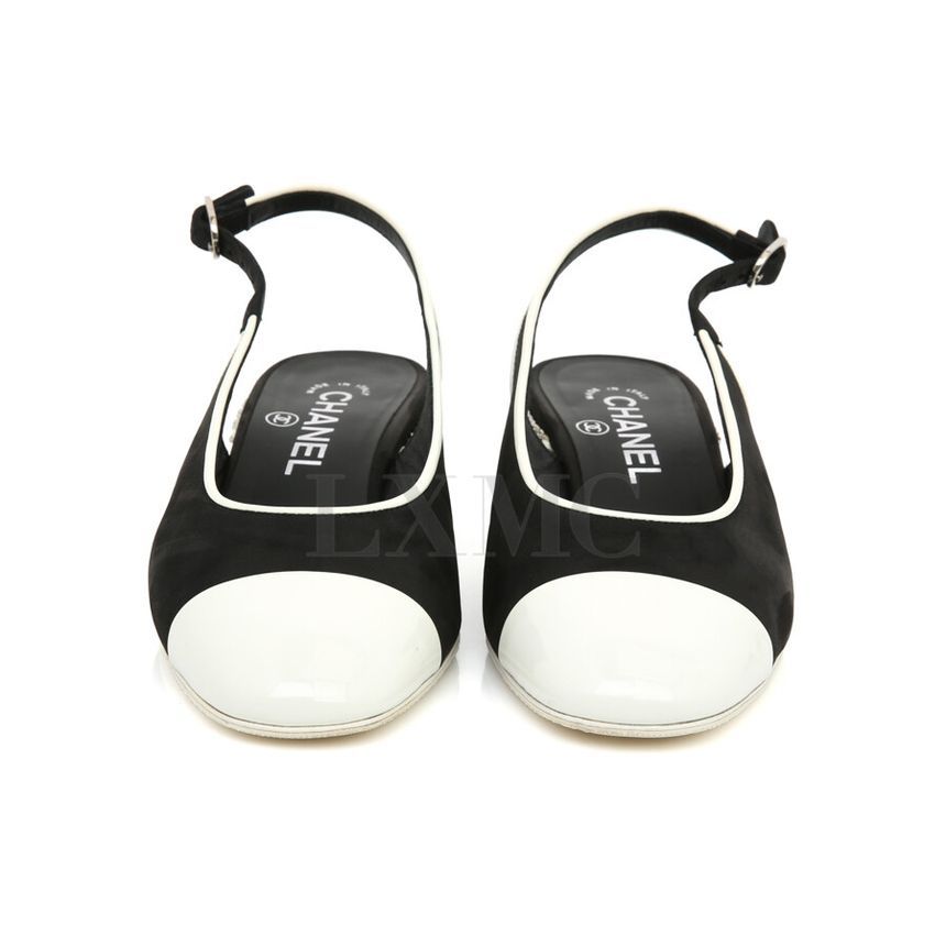 CHANEL Chain Slingback Flat Shoes Sandals G37166