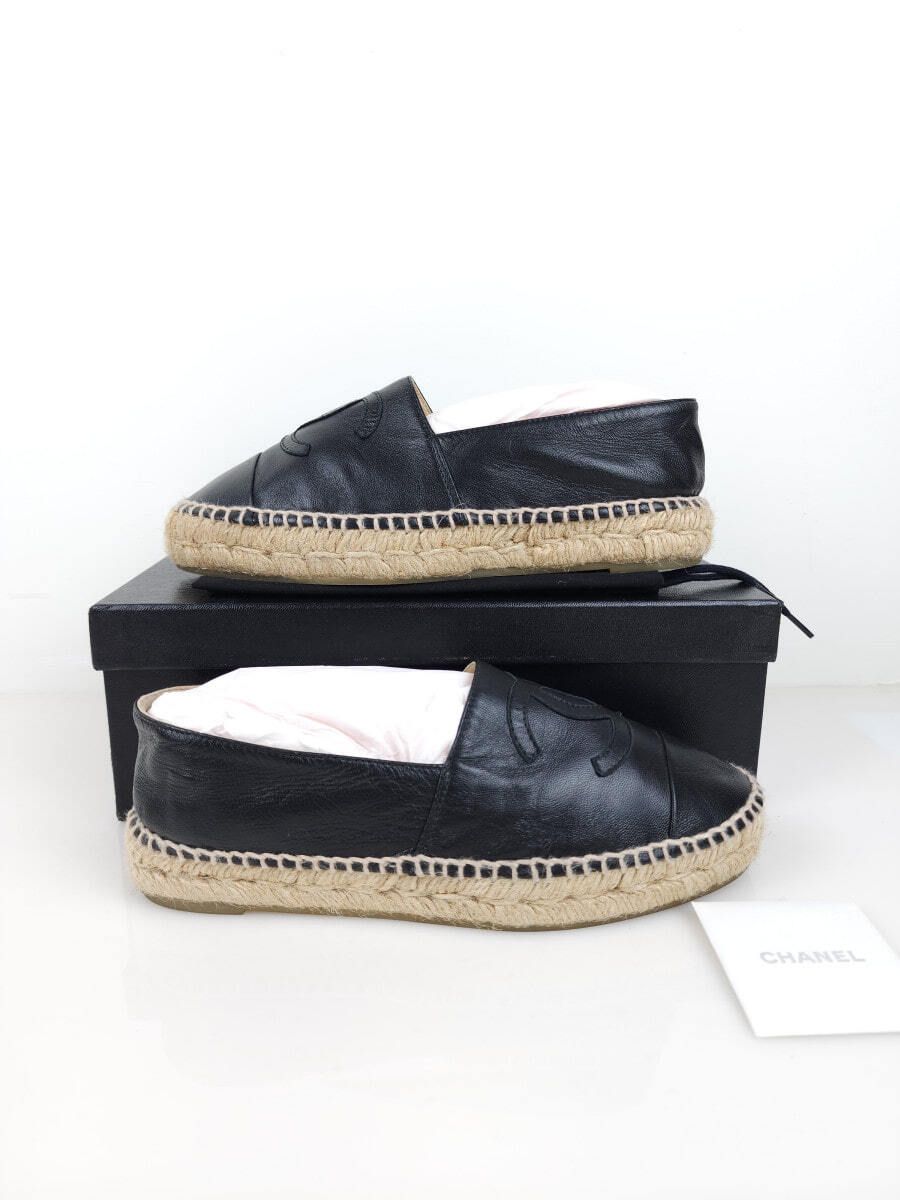 CHANEL Leather Espadrille with CC Logo G29762 4655