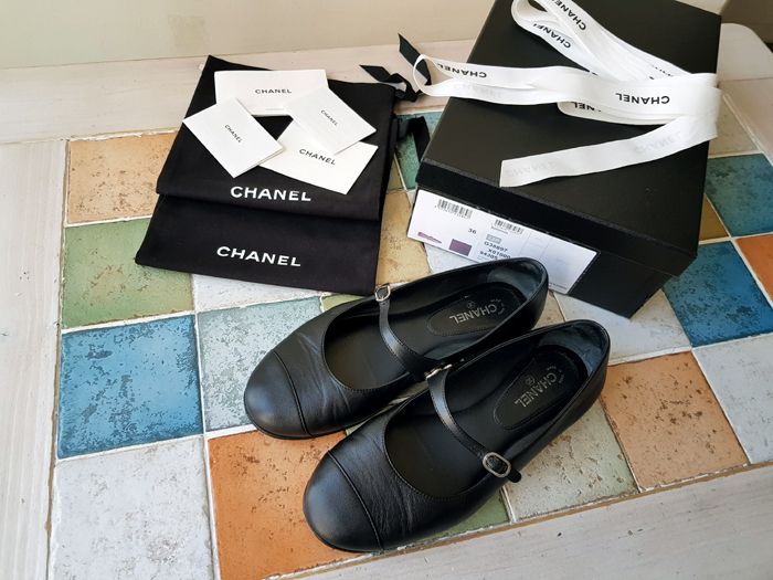CHANEL Mary Jane Ballet Flat Shoes Size 36C G38897