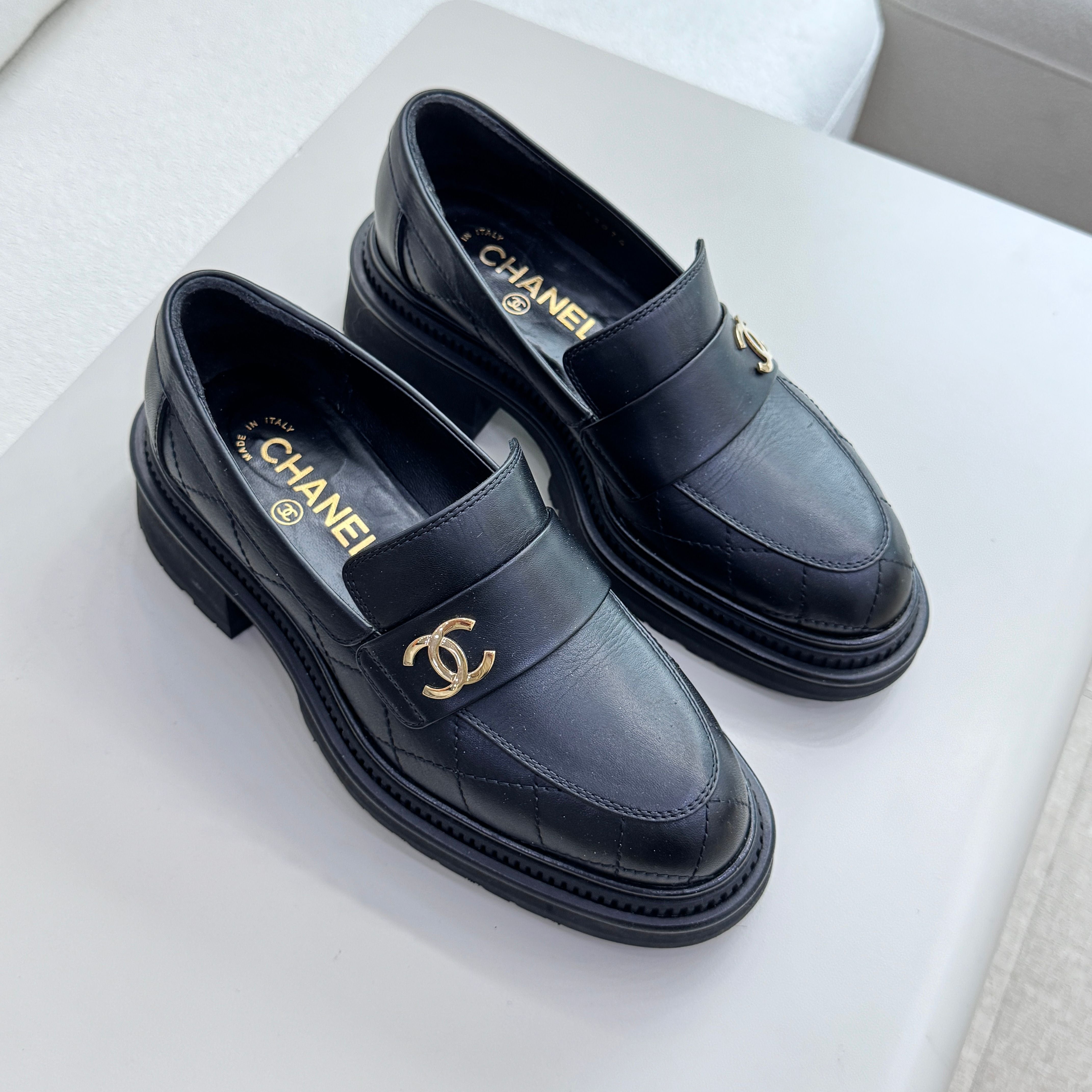 CHANEL Quilted Moccasin Loafers G45074