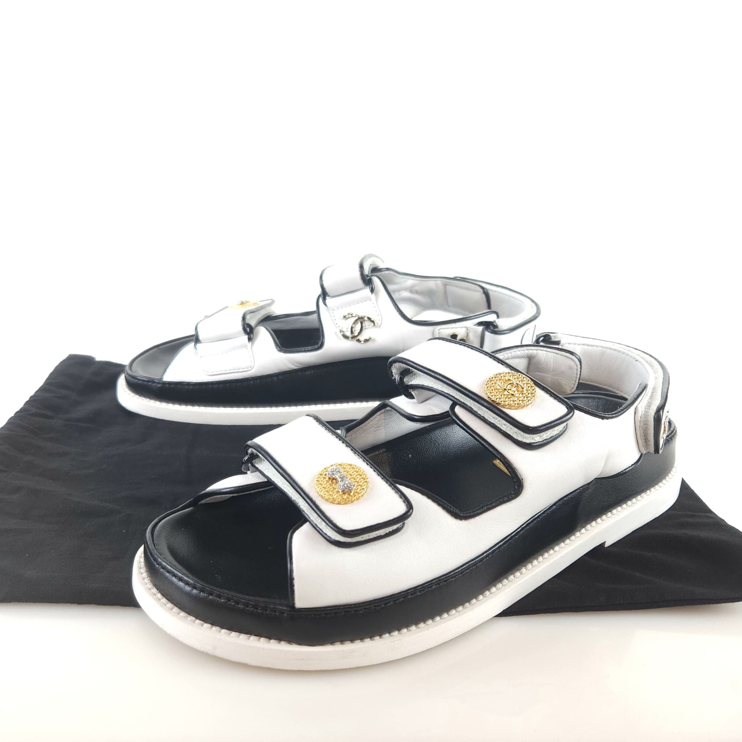 CHANEL Strap Velcro Sandals G40182 7319