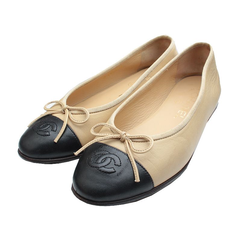 CHANEL Two-Tone Lambskin Flat Shoes 36 SKU