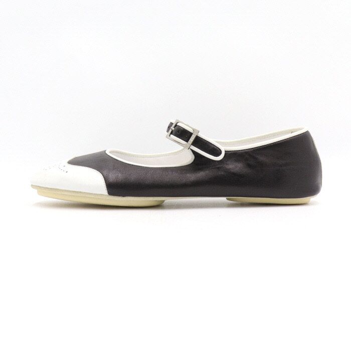 CHANEL Two-Tone Mary Jane Ballerina Flats Women's Shoes G26002