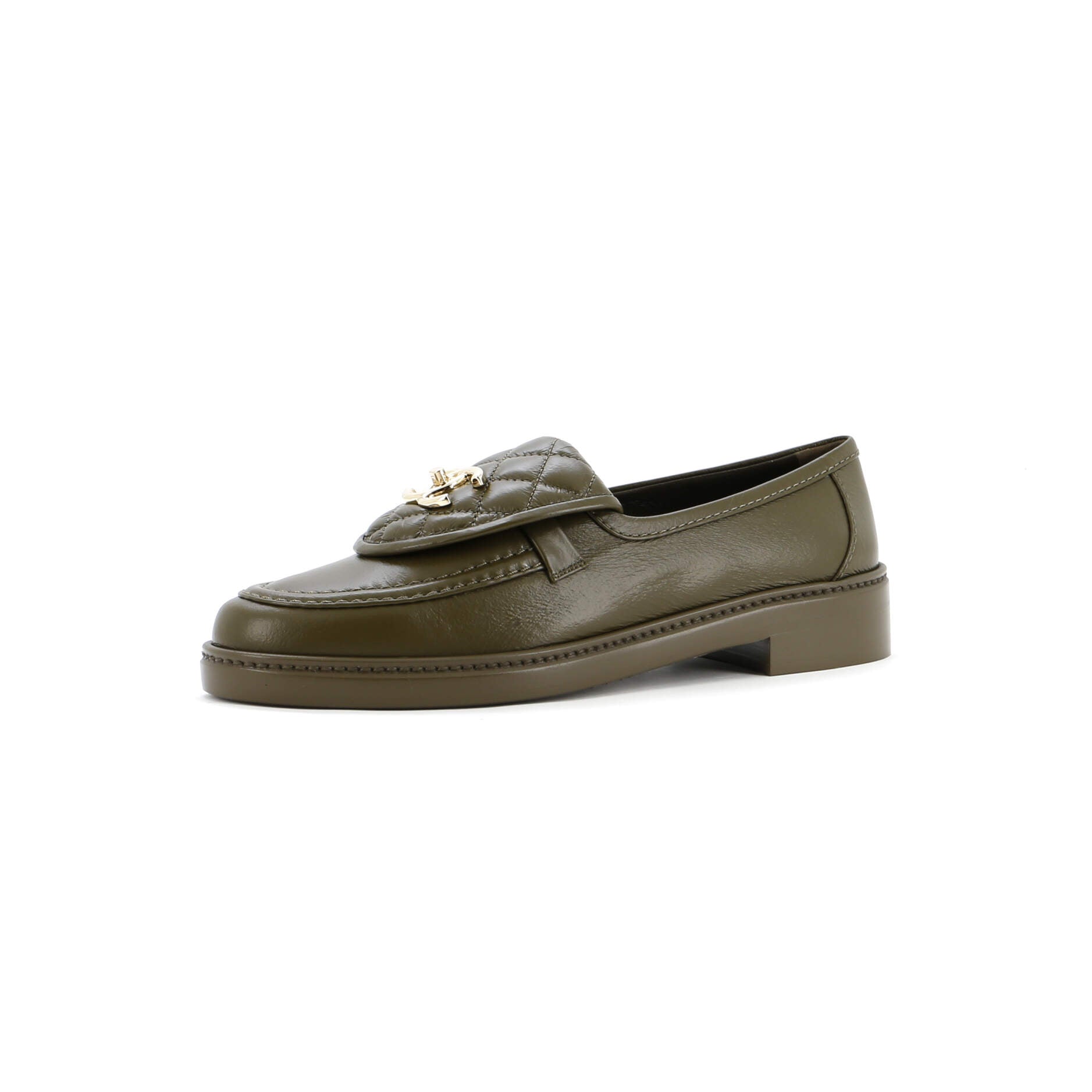 CHANEL Women's CC Loafers Quilted Leather