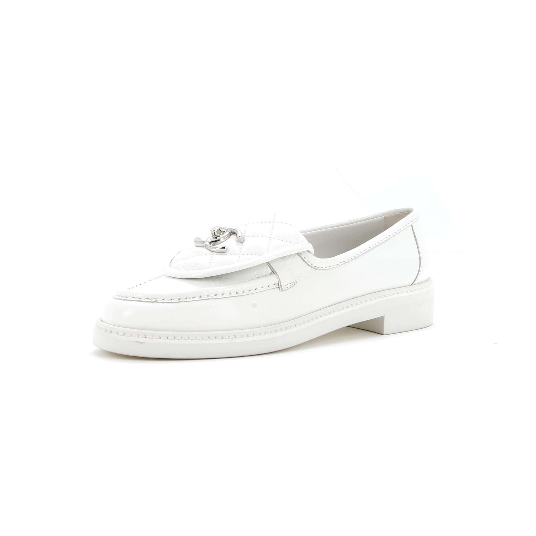 CHANEL Women's CC Loafers Quilted Leather