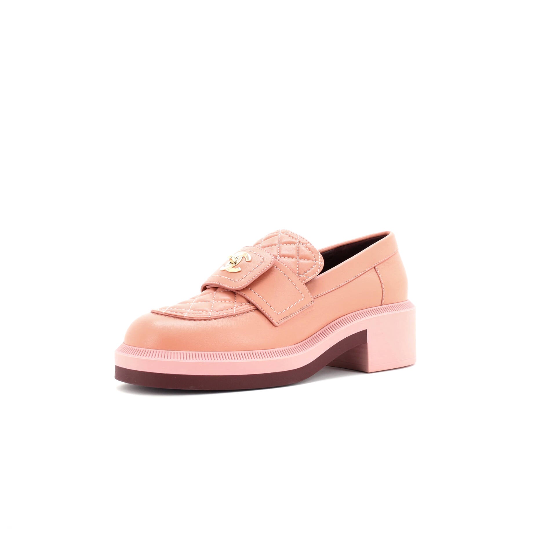 CHANEL Women's CC Loafers Quilted Leather
