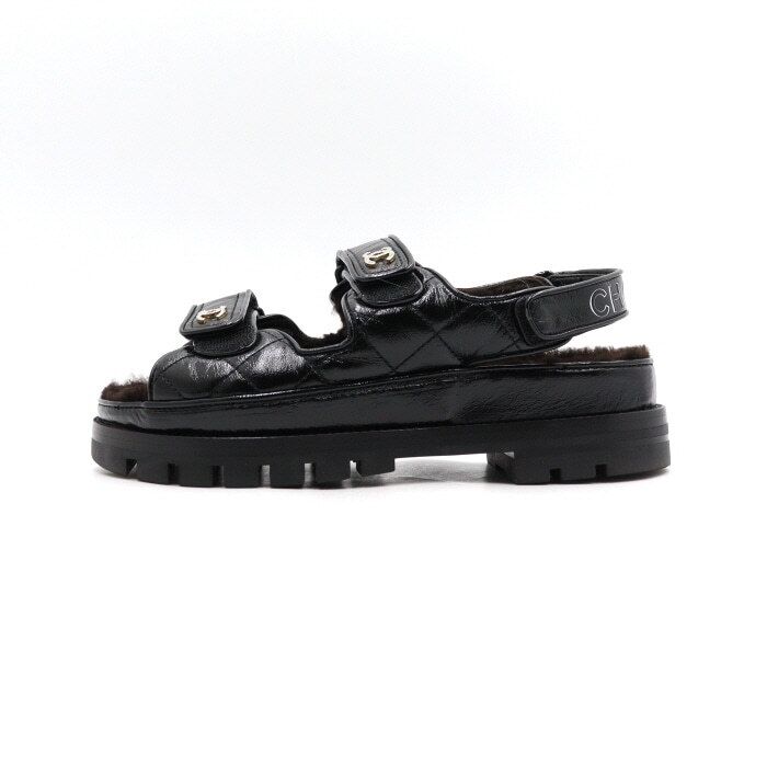 CHANEL Women's Shearling Lined Sandals G45291
