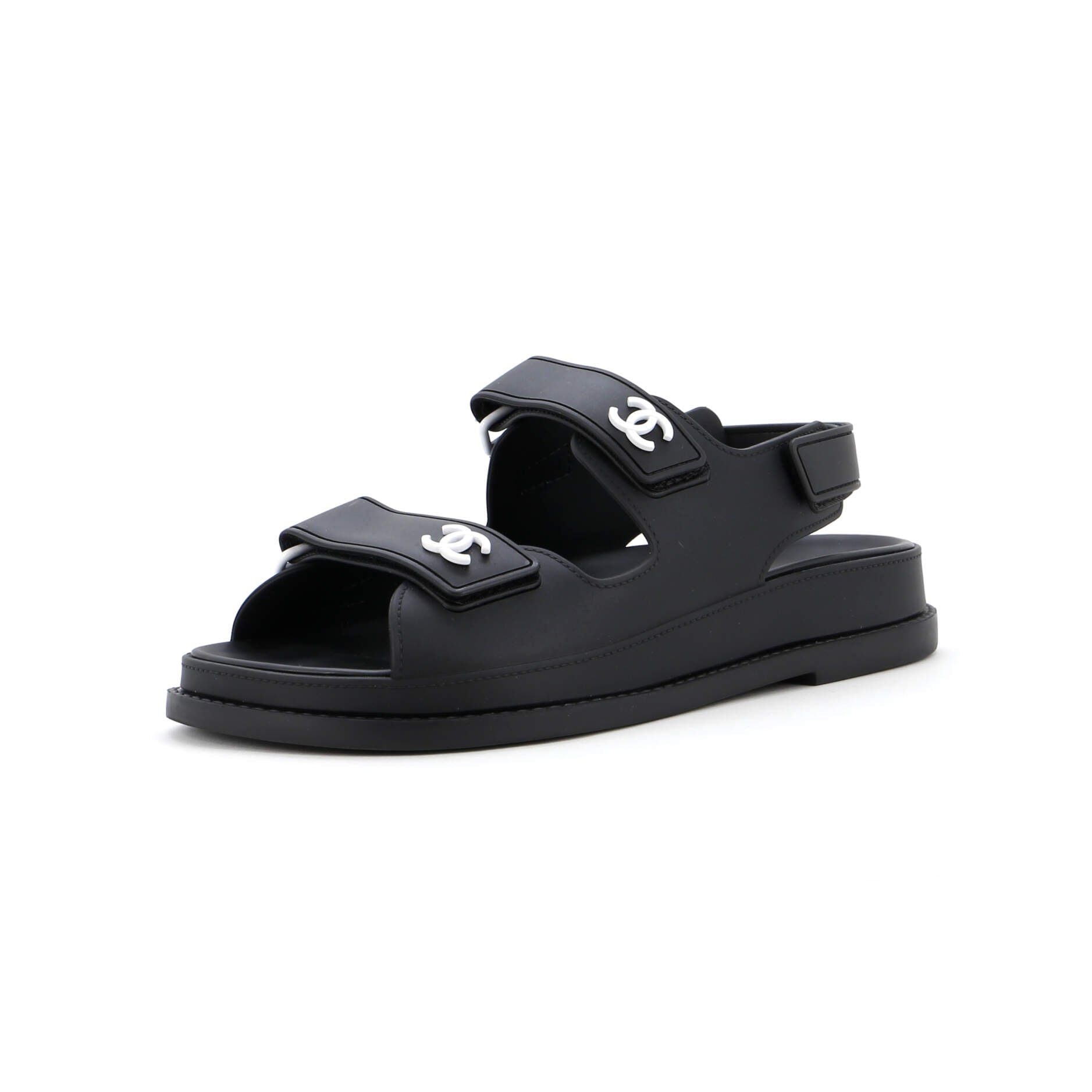 CHANEL Women's Velcro Dad Sandals Rubber