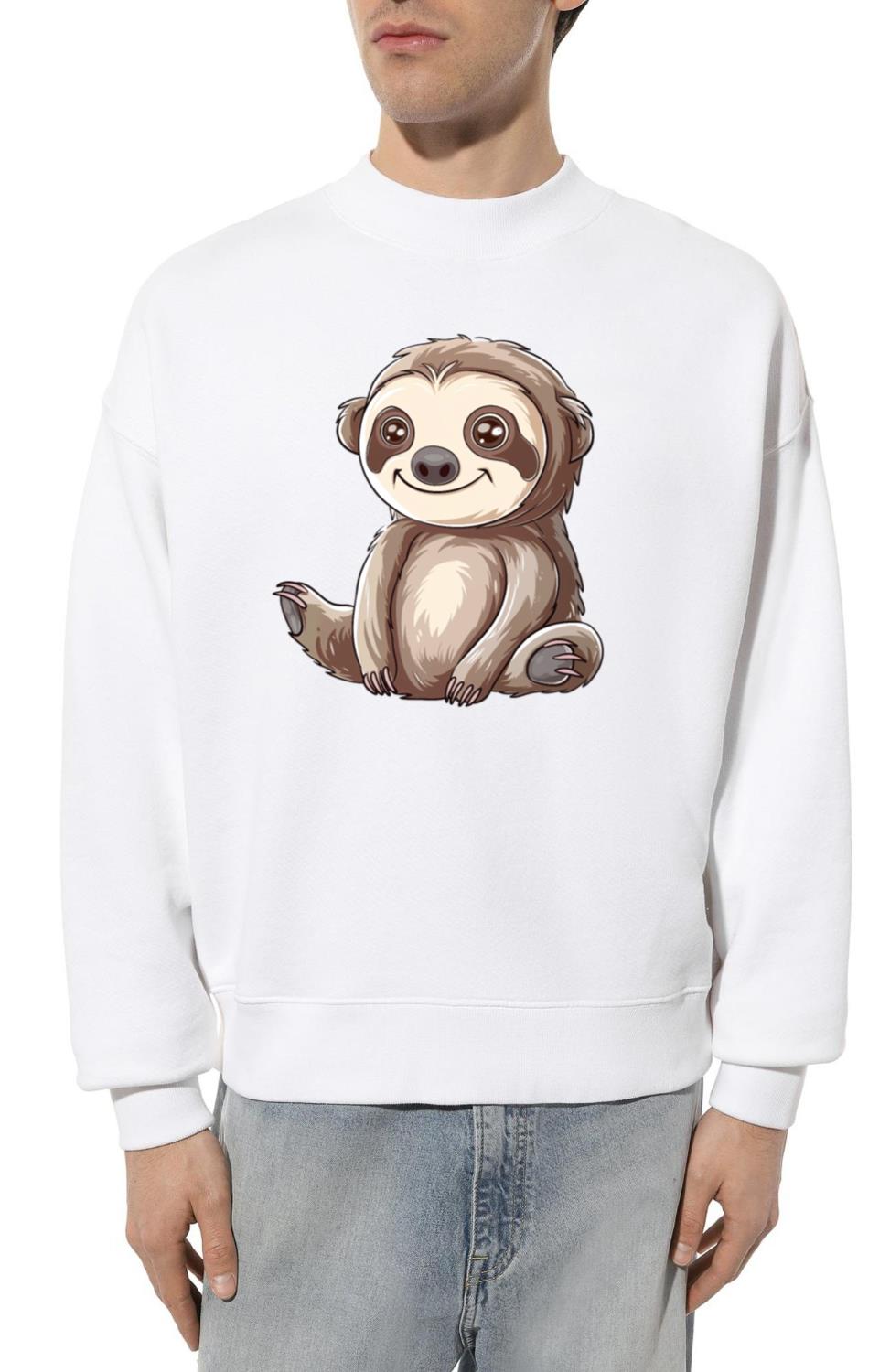 Charming Smiling Sloth Graphic - Unisex Sweatshirt