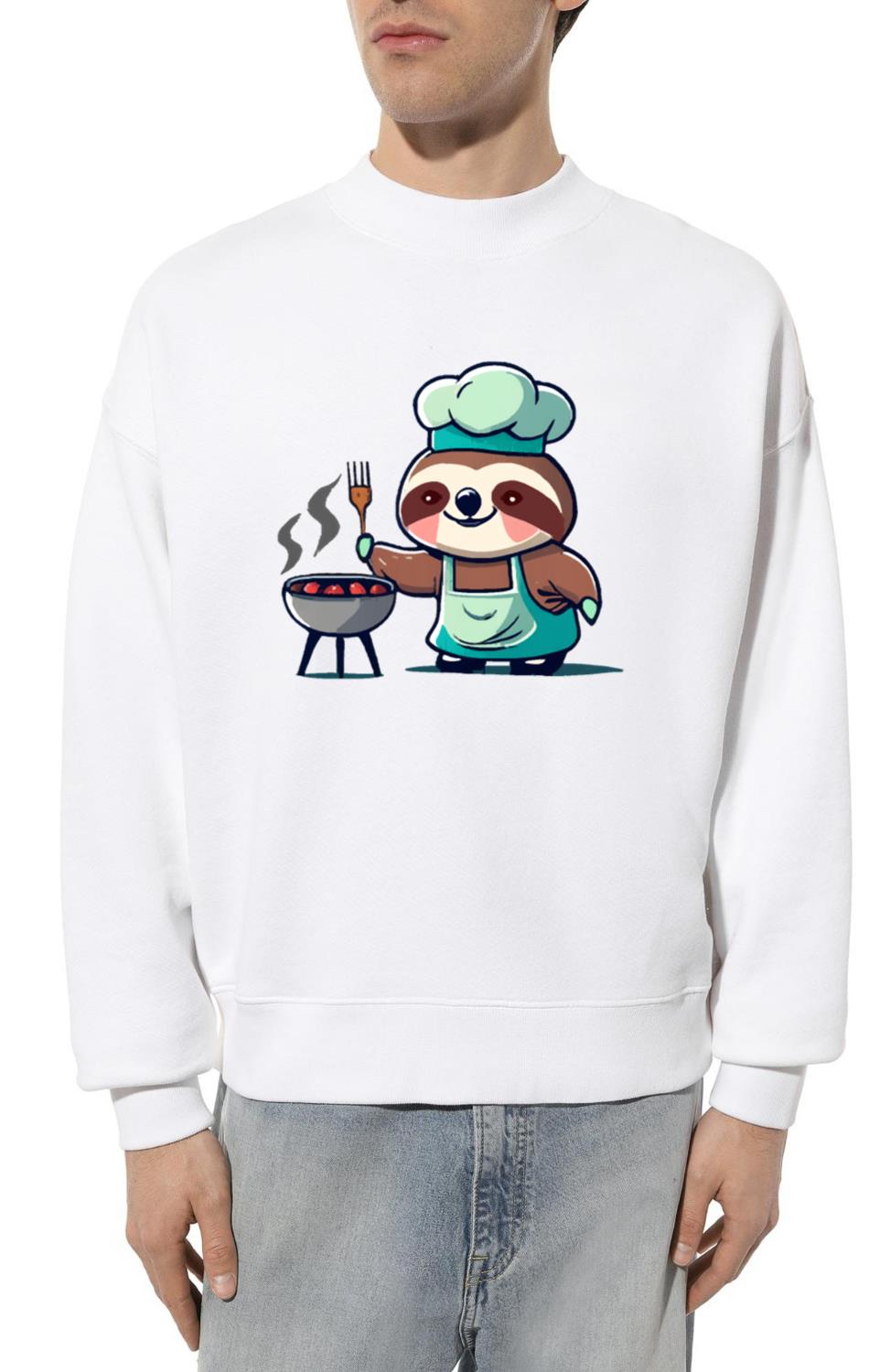 Chef Sloth grilling barbecue - Unisex Sweatshirt