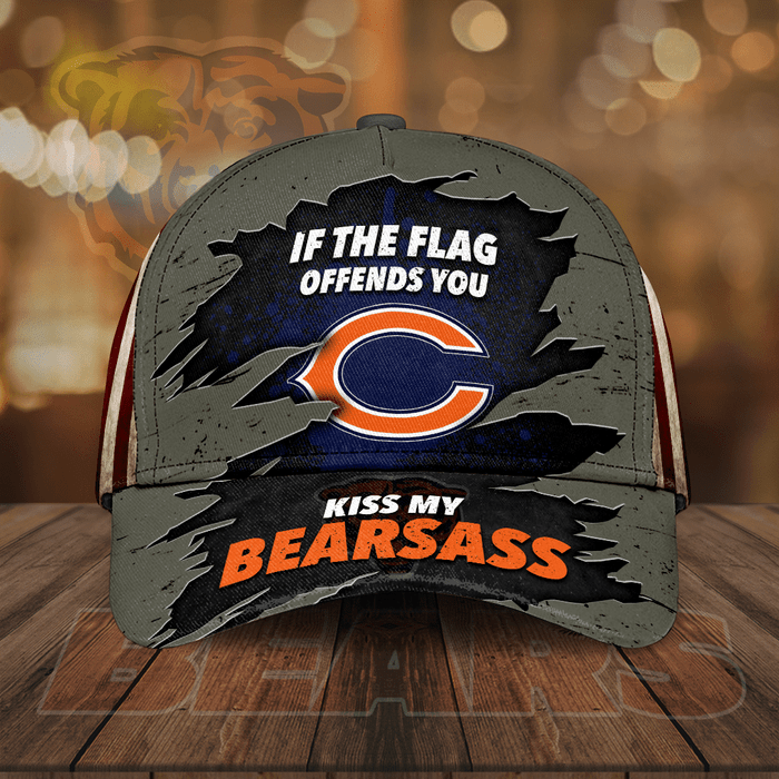 Chicago Bears If The Flag Offends You Kiss My Bearsass 3D Classic Baseball Cap CNI2133