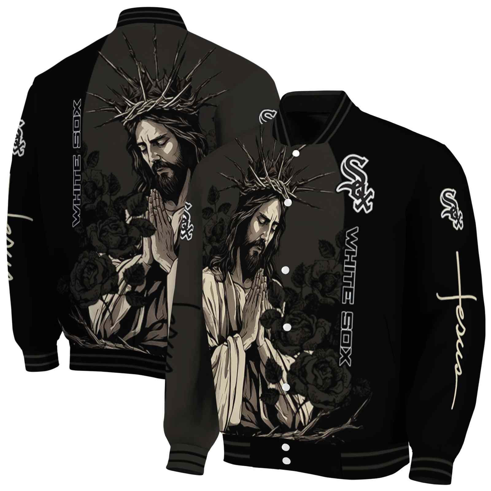 Chicago White Sox MLB Hands In Prayer Black Jacket Custom Gift For Sport Team Fans 