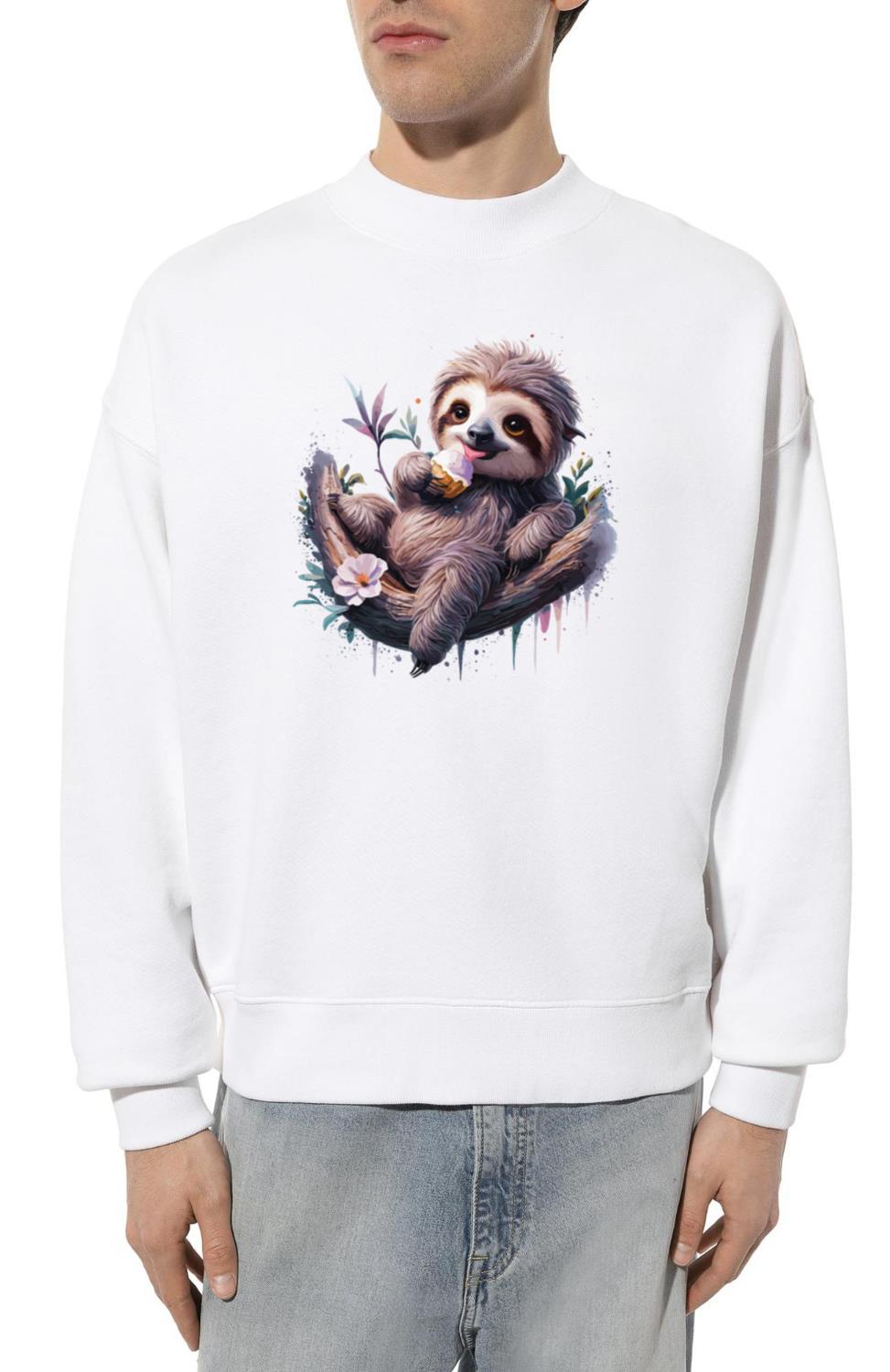 Chilling Sloth for a Sloth Lover und Ice Cream - Unisex Sweatshirt