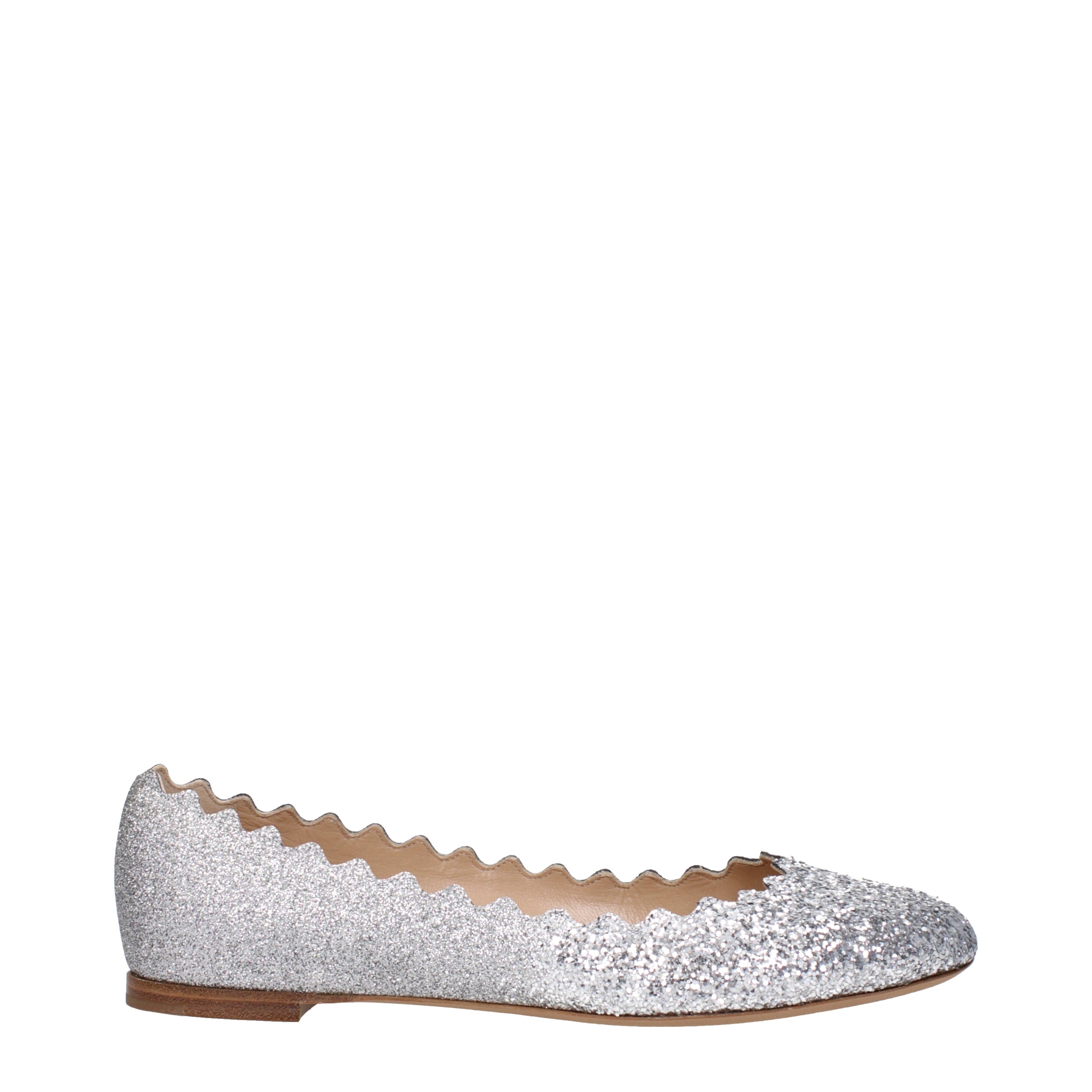 Chloe Ballet Flats Women Glitter Silver