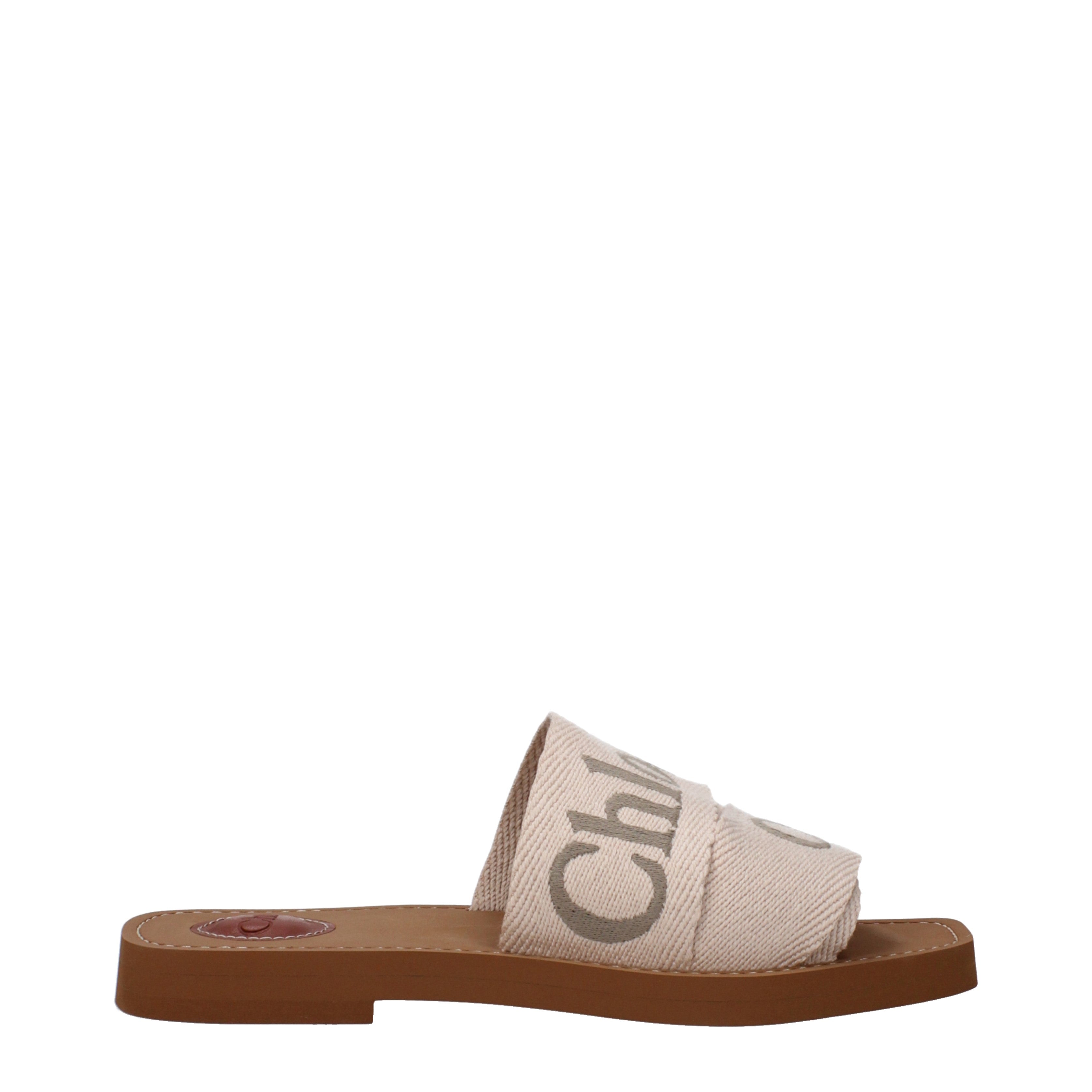 Chloe Slippers and Clogs Women Fabric Beige