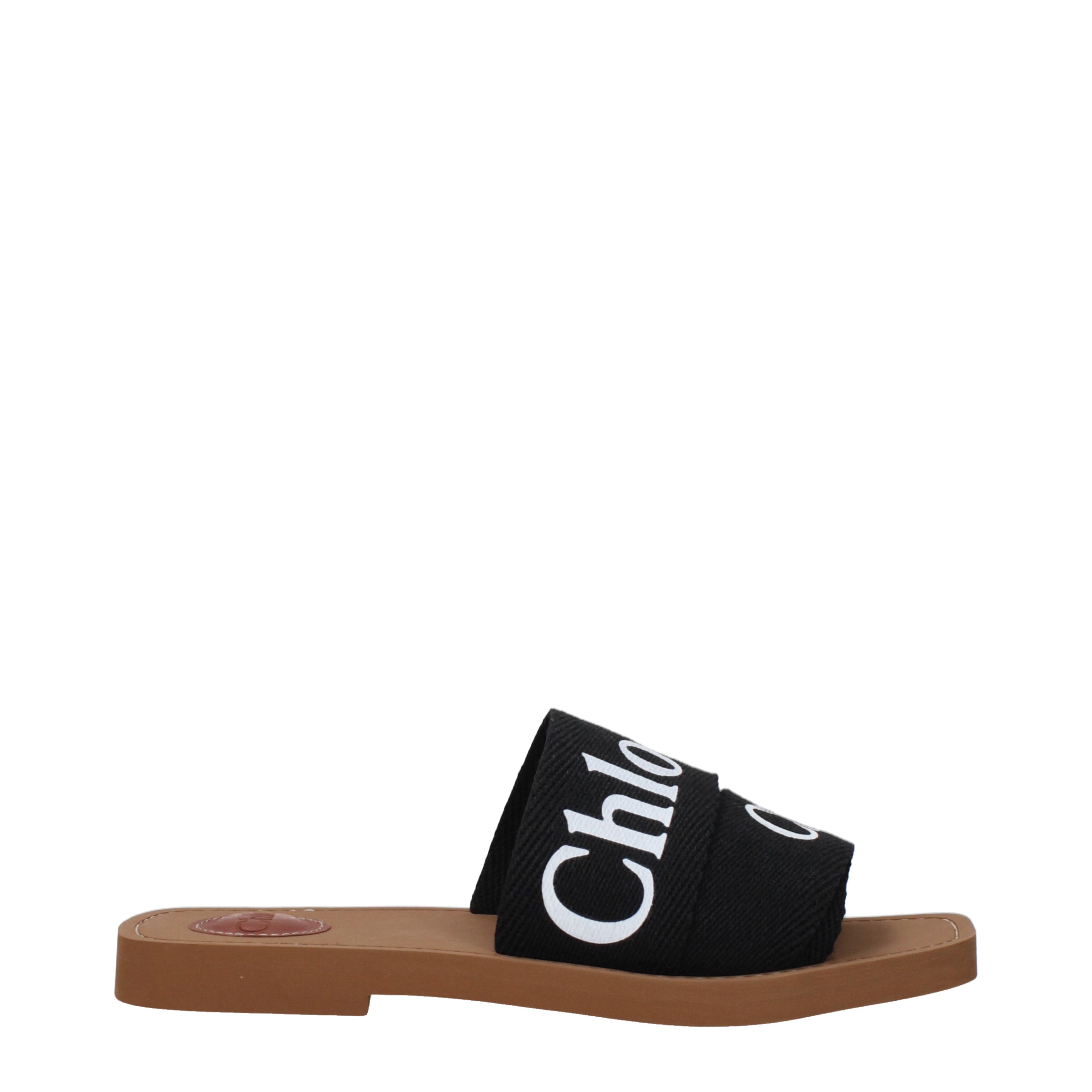 Chloe Slippers and Clogs Women Fabric Black
