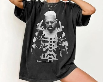 Chris Brown Breezy Bowl Xx Middle Finger Shirt, Concert 2025 Shirt, Chris Brown Retro Graphic Tee, Music Y2K T-Shirt, For Her