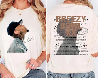 Chris Brown Breezy Bowl Xx Tour 2 Sided T-Shirt, Chris Brown Album Shirt, Chris Brown Fan Gift, Chris Brown Merch