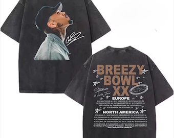 Chris Brown Tour Breezy Bowl Xx V2 Vintage Shirt, Concert Retro 2025 Shirt, Chris Brown Graphic Tee, Music Tour Y2K T-Shirt