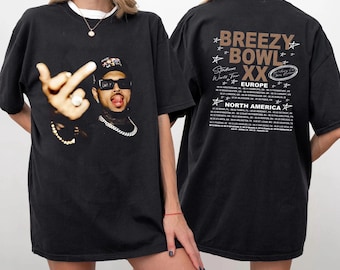 Chris Brown Vintage Middle Finger Unisex Shirt, Chris Brown Concert 2025 Shirt, Chris Brown Breezy Bowl Xx Graphic Tee, Music Y2K Tshirt