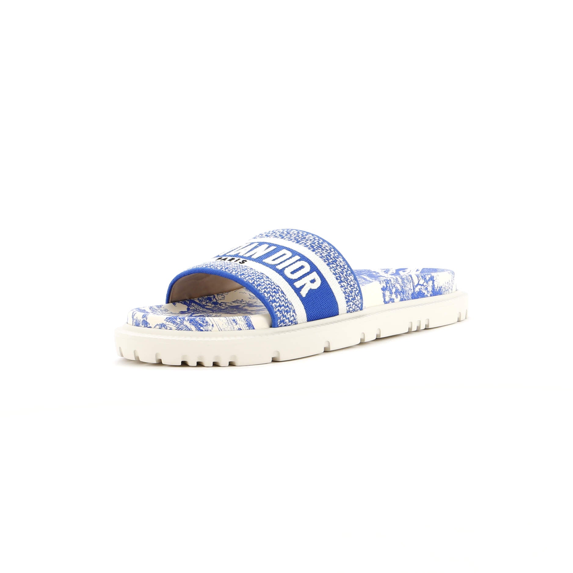 CHRISTIAN DIOR, Dior Women's Dway Slide Sandals Embroidered Canvas and Rubber