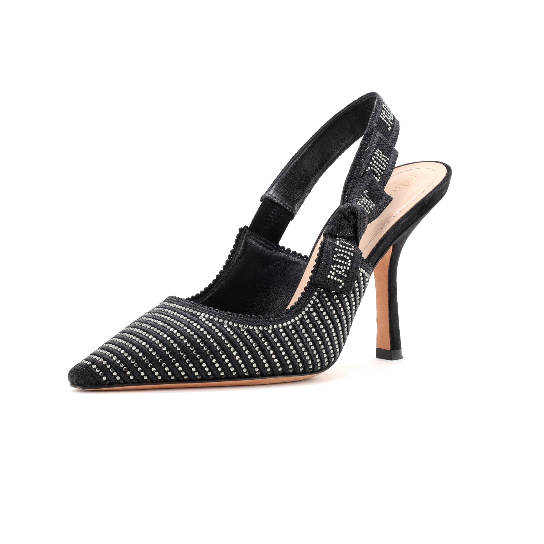 CHRISTIAN DIOR, Dior Women's J'Adior Slingback Pumps Crystal Embellished Fabric 100