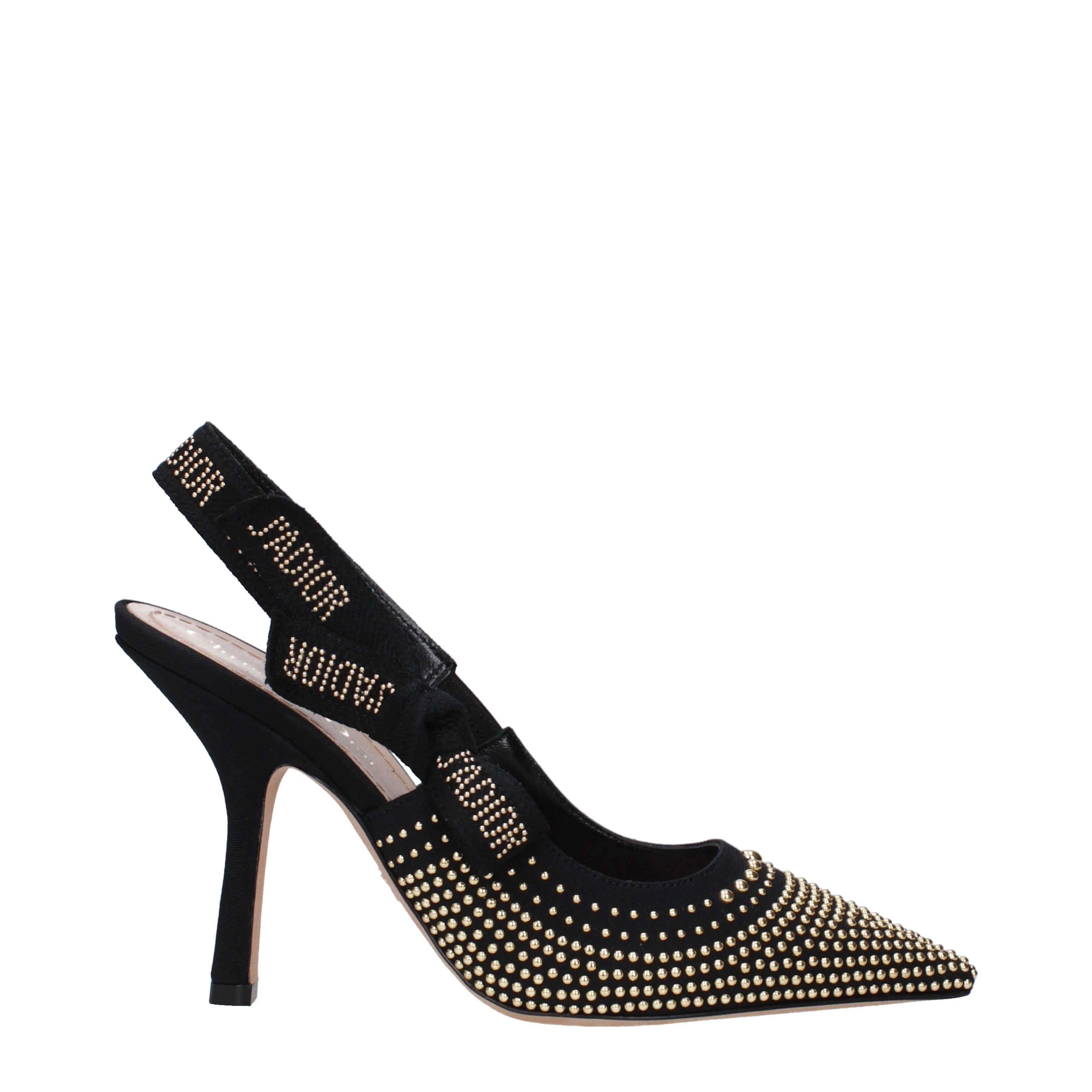 Christian Dior J'adior Sandals Women Fabric Black/Gold