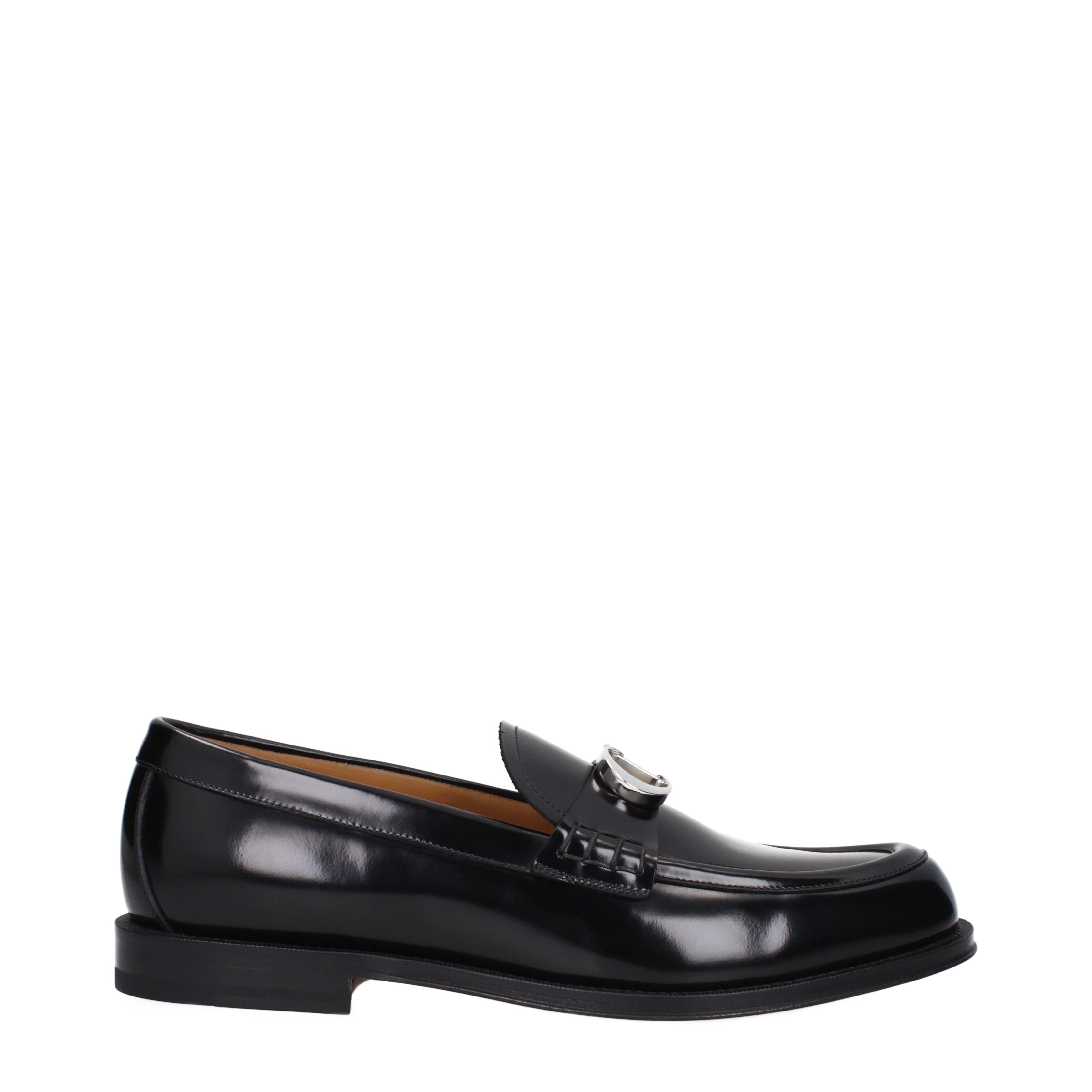 Christian Dior Loafers Men Leather Black