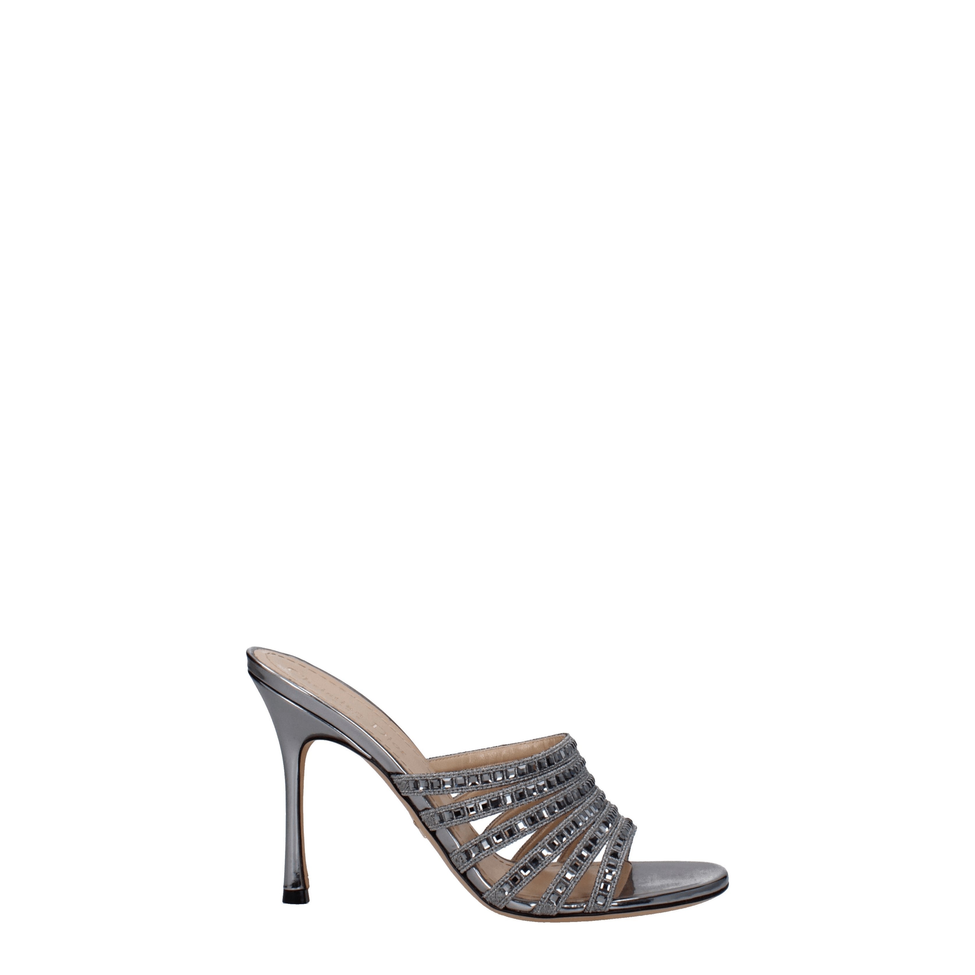 Christian Dior Sandals Gem Women Fabric Gray