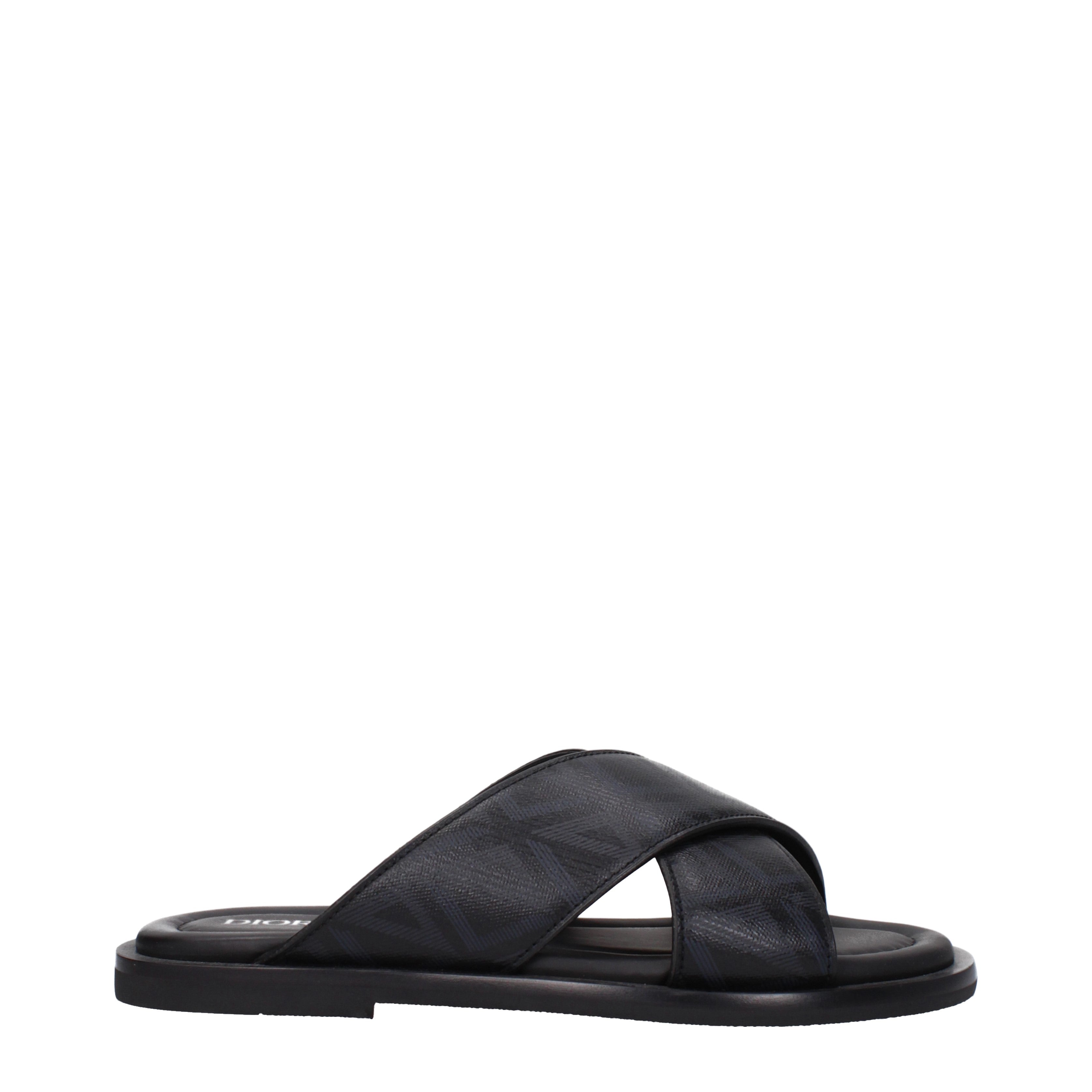 Christian Dior Slippers and Clogs Men Leather Black