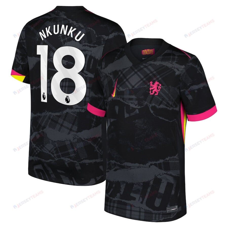 Christopher Nkunku 18 Chelsea 2024/25 Third Men Jersey - Black