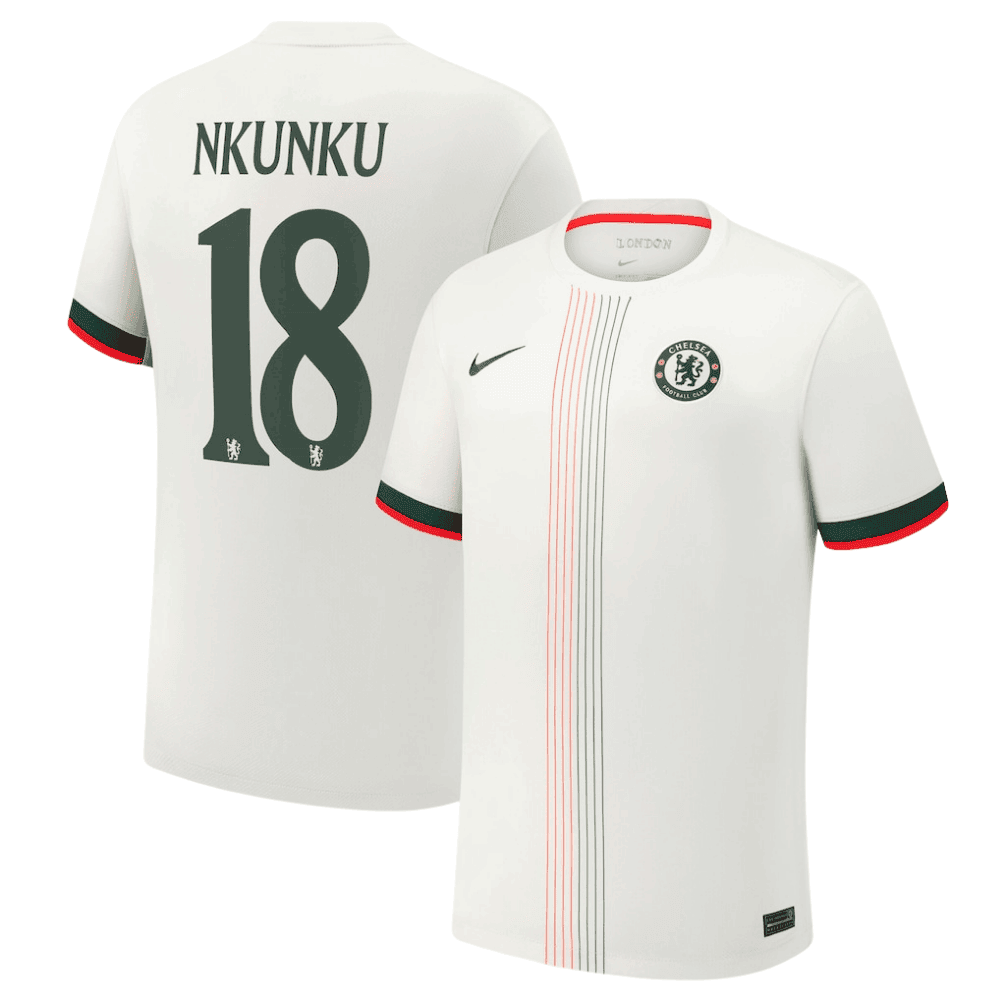 Christopher Nkunku 18 Chelsea 2025/26 Cup Away Men Jersey - White