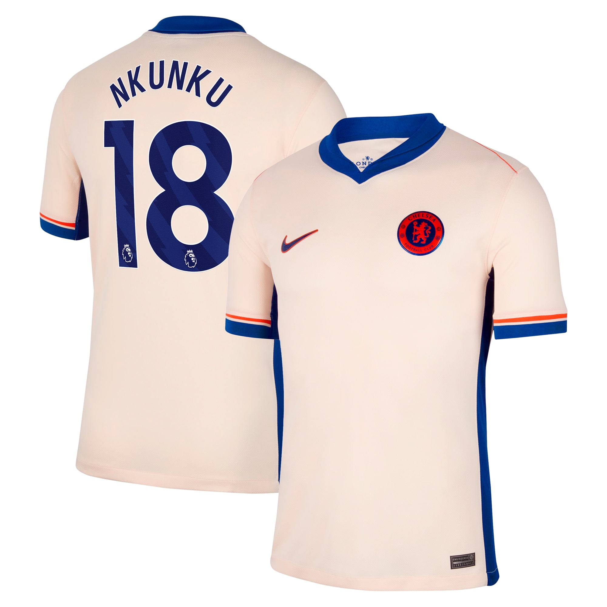 Christopher Nkunku Chelsea Nike 2024/25 Away Replica Player Jersey - Orange