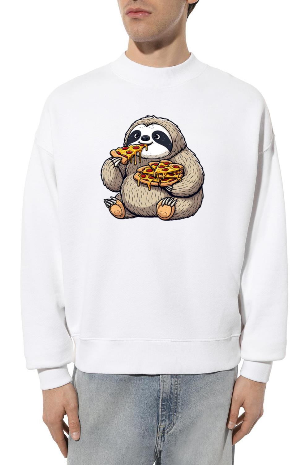 Chubby Sloth Pizza Feast - Unisex Sweatshirt