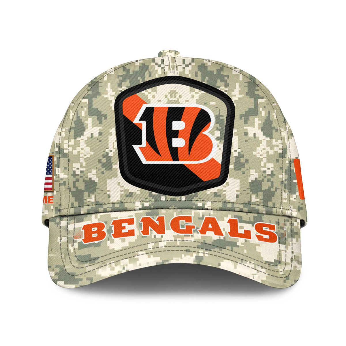 Cincinnati Bengals Camo Salute To Service Personalized Classic Baseball Cap
