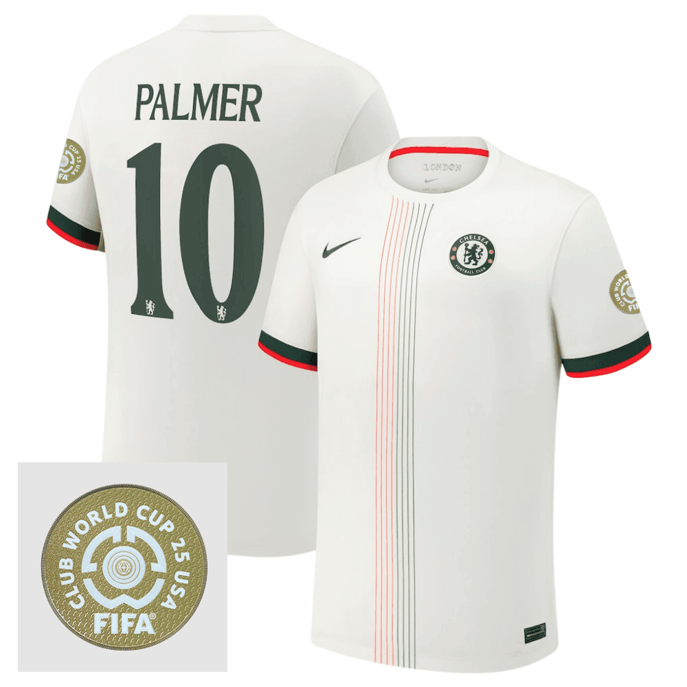Cole Palmer 10 Chelsea 2025/26 FIFA Club World Cup 25 USA Patch Away Men Jersey - White