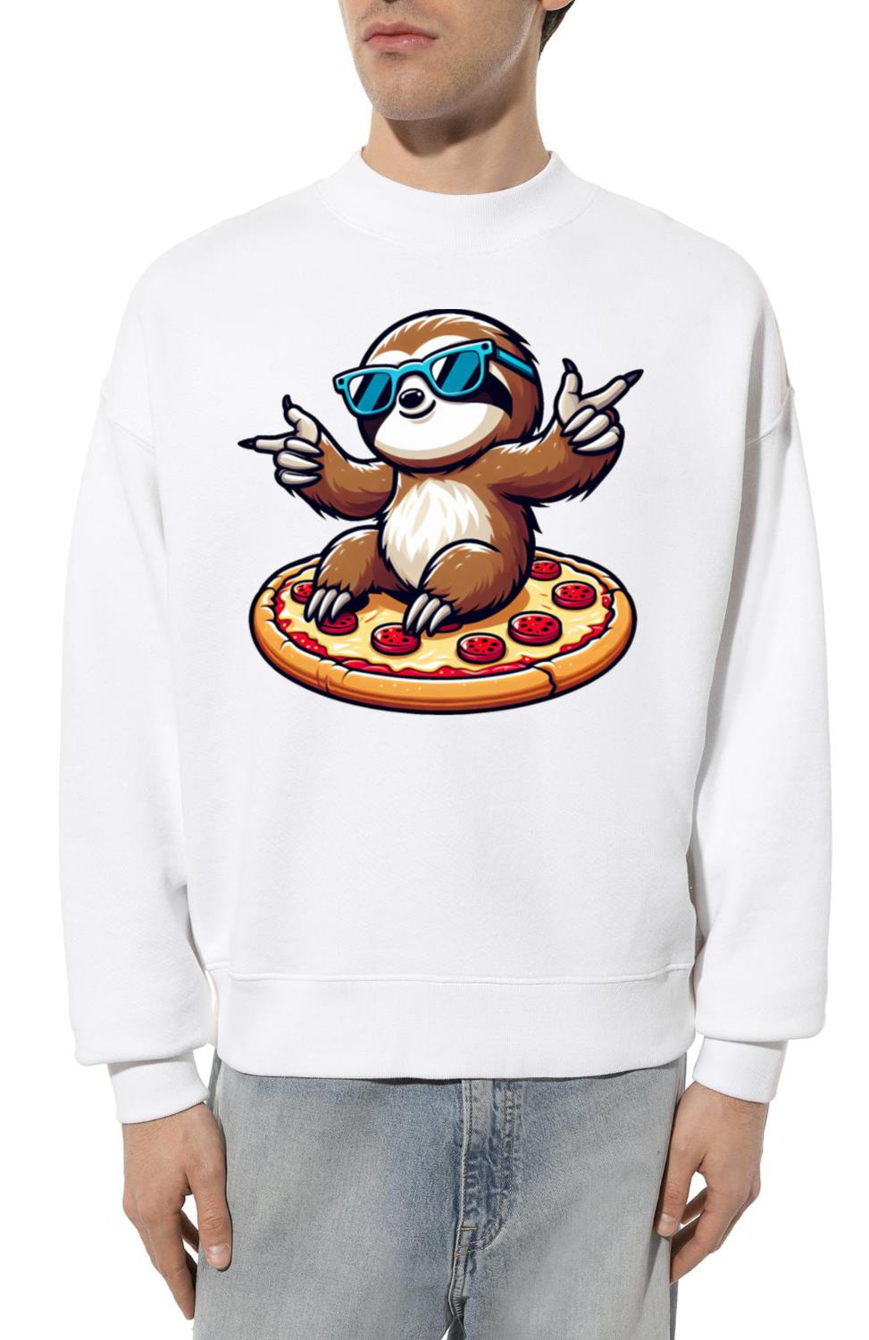 Cool sloth dancing with pizza for pizza lovers - Unisex Sweatshirt