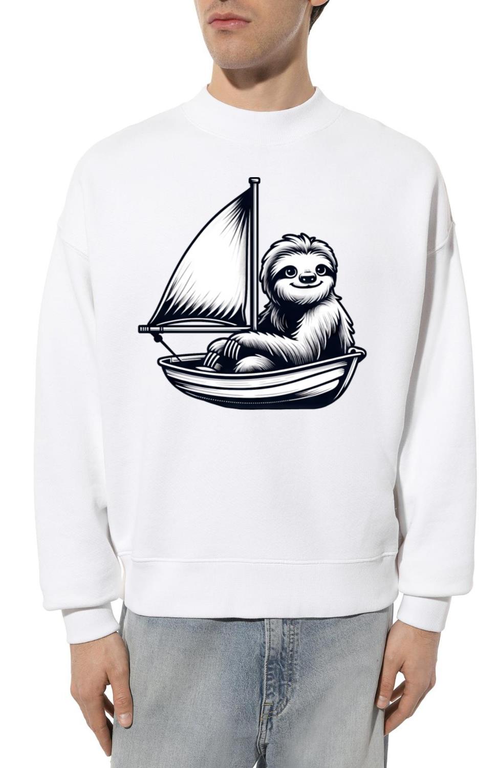 Cool summer sailboat sloth - Unisex Sweatshirt