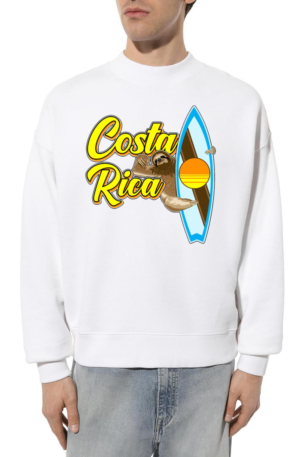 Costa Rica Vacation Souvenir Sloth Surfing Travel - Unisex Sweatshirt
