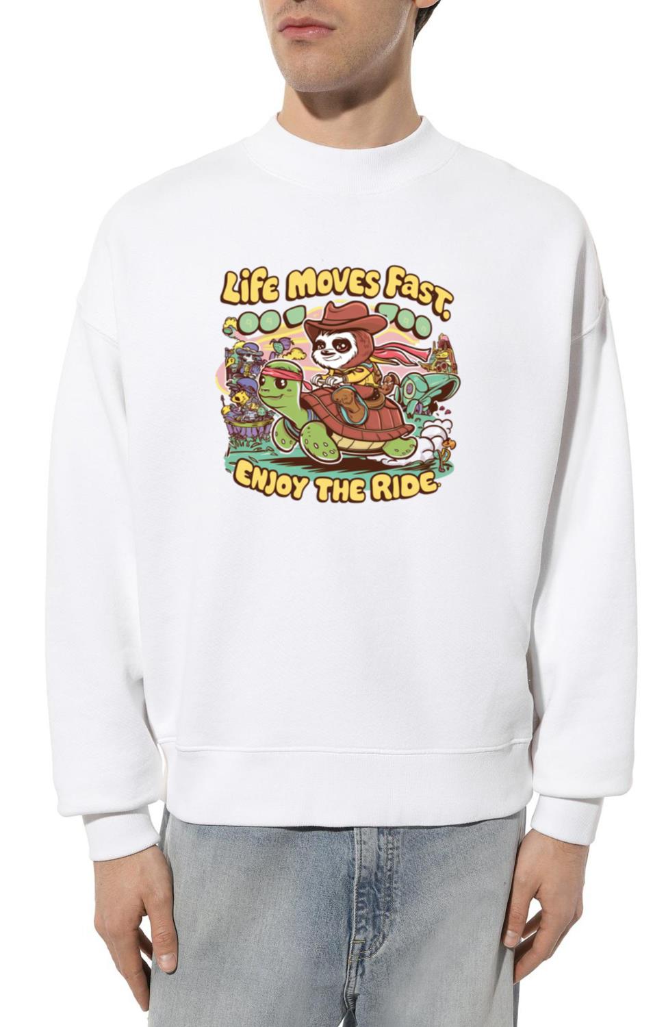 Cowboy Sloth Riding a Turtle Enjoy the Ride - Unisex Sweatshirt