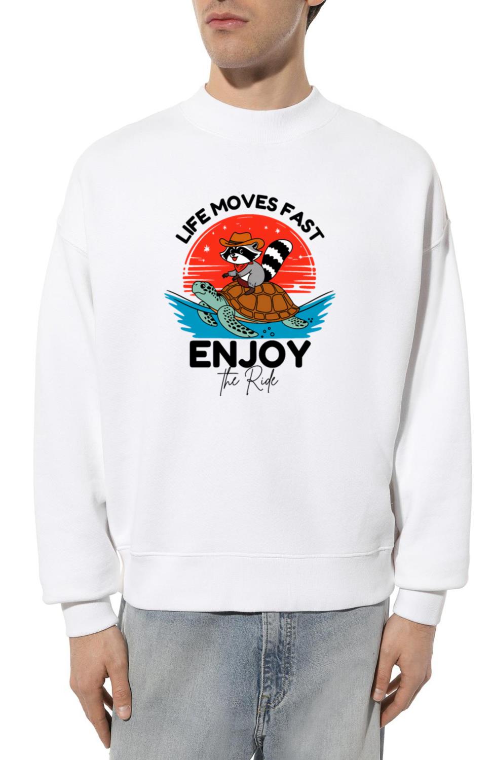 Cowboy Sloth Riding a Turtle Enjoy the Ride_1 - Unisex Sweatshirt