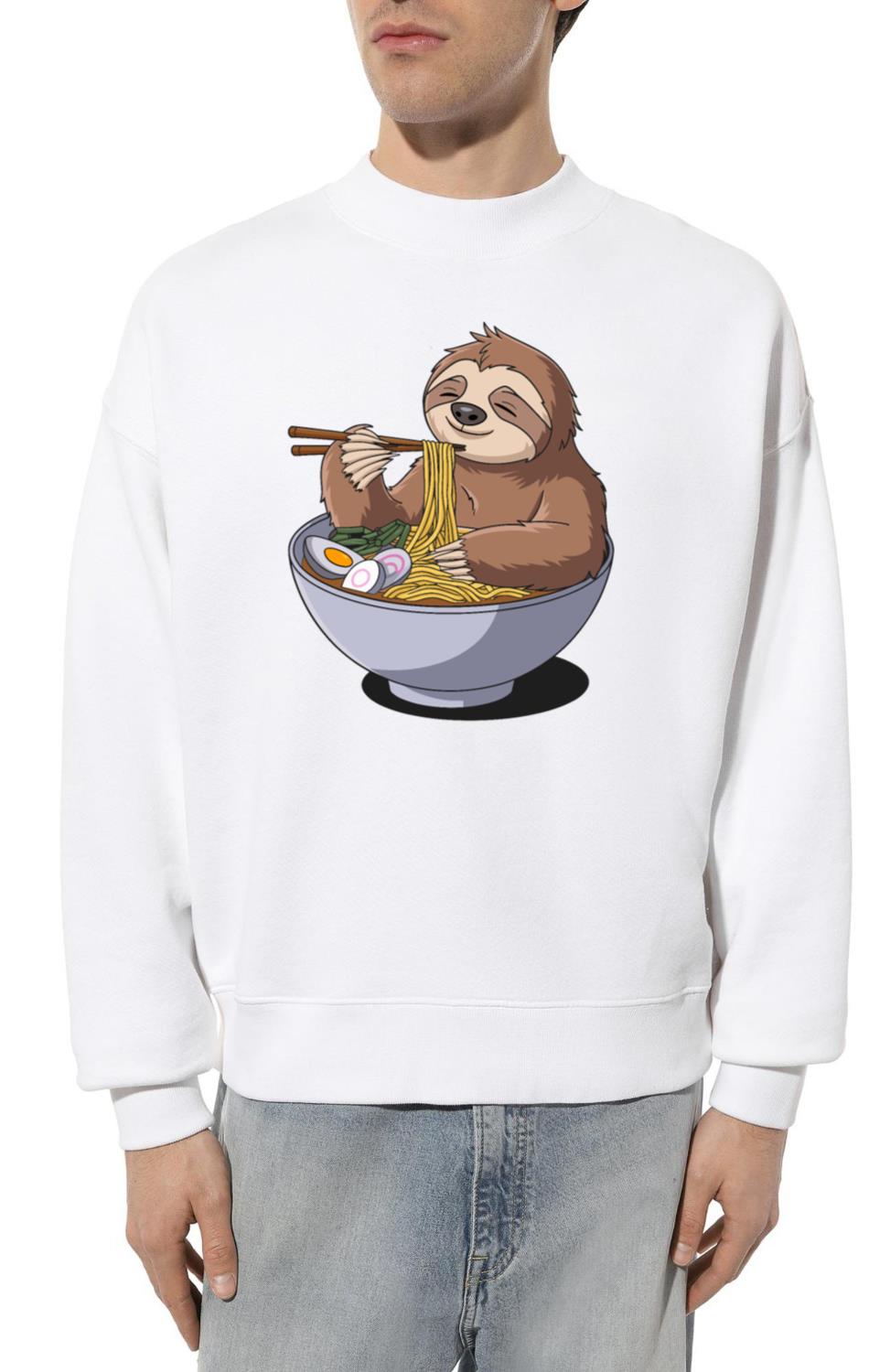 Cozy Sloth Enjoying Ramen Noodles - Unisex Sweatshirt
